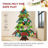 Felt Christmas Tree for Toddlers, 3.2ft DIY Felt Christmas Tree Set, with 5M LED String Lights, 32Pcs Detachable Tree Ornaments, Wall Decor with Hanging Rope for Kids Xmas Gifts Home Door