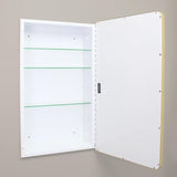 16×20 Austin Farmhouse Metal Framed Rounded Rectangle Recessed Bathroom Medicine Cabinet, Beveled Mirror, 14×18 in-Wall Opening, powder-coated Steel, Glass Shelves, Magnet Close, Brushed Nickel