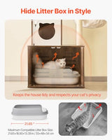 VEVOR Large Cat Tree with Litter Box Enclosure, 55.12 inches Tall, 2-in-1 Cat Tower, Multi-Level Cat Condo Furniture with Perches, Sisal Scratching Posts, Hammock, Big Kittens House for Indoor Cats