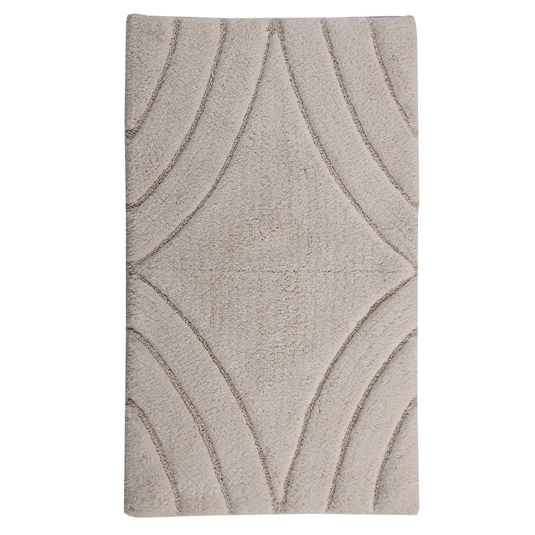 Knightsbridge Diamond 220 GSF Non Skid Back Bath Rug 17 x 24 – Ivory
