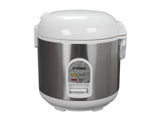 Oyama 5-Cup All Stainless-Steel Rice Cooker/Steamer/Warmer, White