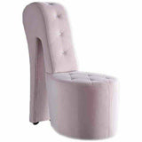 Best Master Furniture Tristram 19×22 Velvet High Heel Shoe Chair in Pink