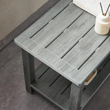 HDPS Shower Bench Seat, Poly Lumber Bathroom Stool for Inside Shower Waterproof, Foot Rest Stool for Shaving Legs with Adjustable Feet, Plastic Spa Bath Chair Seat for Bathroom, Non-Slip, Brown