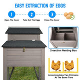 Chicken Coop and Run, Two Story Rabbit Hutch Indoor Outdoor, Wooden Hen House with Nesting Box Rabbit Cage, Ramp, Deep No Leak Pull Out Tray, for Chick, Bunny(Black)