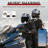 Motorcycle Bluetooth Headset V5.2 with Music Sharing, 2-Way Motorcycle Helmet Bluetooth with IP67 Waterproof, Motorcycle Communication Systems with Hi-FI Speakers for ATV/Snowmobile/Ski, 2 Pack