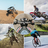 HSU Aluminum Bike Bicycle Handlebar Mount and Bike/Motorcycle Handlebars for Go Pro Hero 11/10/9/8/7/6/5/4, DJI Osmo Action AKASO and Other Action Cameras (Black)