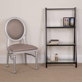 Flash Furniture 2 Pk. Hercules Series 900 lb. Capacity King Louis Chair with Taupe Vinyl Back and Seat and Silver Frame