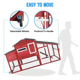 Chicken Coop and Run, Two Story Rabbit Hutch Indoor Outdoor, Wooden Hen House with Nesting Box Rabbit Cage, Ramp, Deep No Leak Pull Out Tray, for Chick, Bunny(Black)