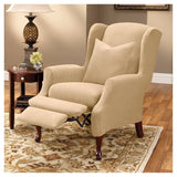 Sure Fit Stretch Pique Wing Chair Recliner Slipcover, Cream