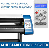 Office Products VEVOR Vinyl Cutter 53 Inch Plotter Machine Automatic Paper Feed Vinyl Cutter Plotter Speed Adjustable Sign Cutting with Floor Stand Signmaster Software