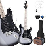 Leo Jaymz 39 Full Size ST Style Electric Guitar Starter Kit with SSH Pickup, 5W Portable Amp, Tuner, Gig Bag, Strap & Accessories (Violet Ocean)